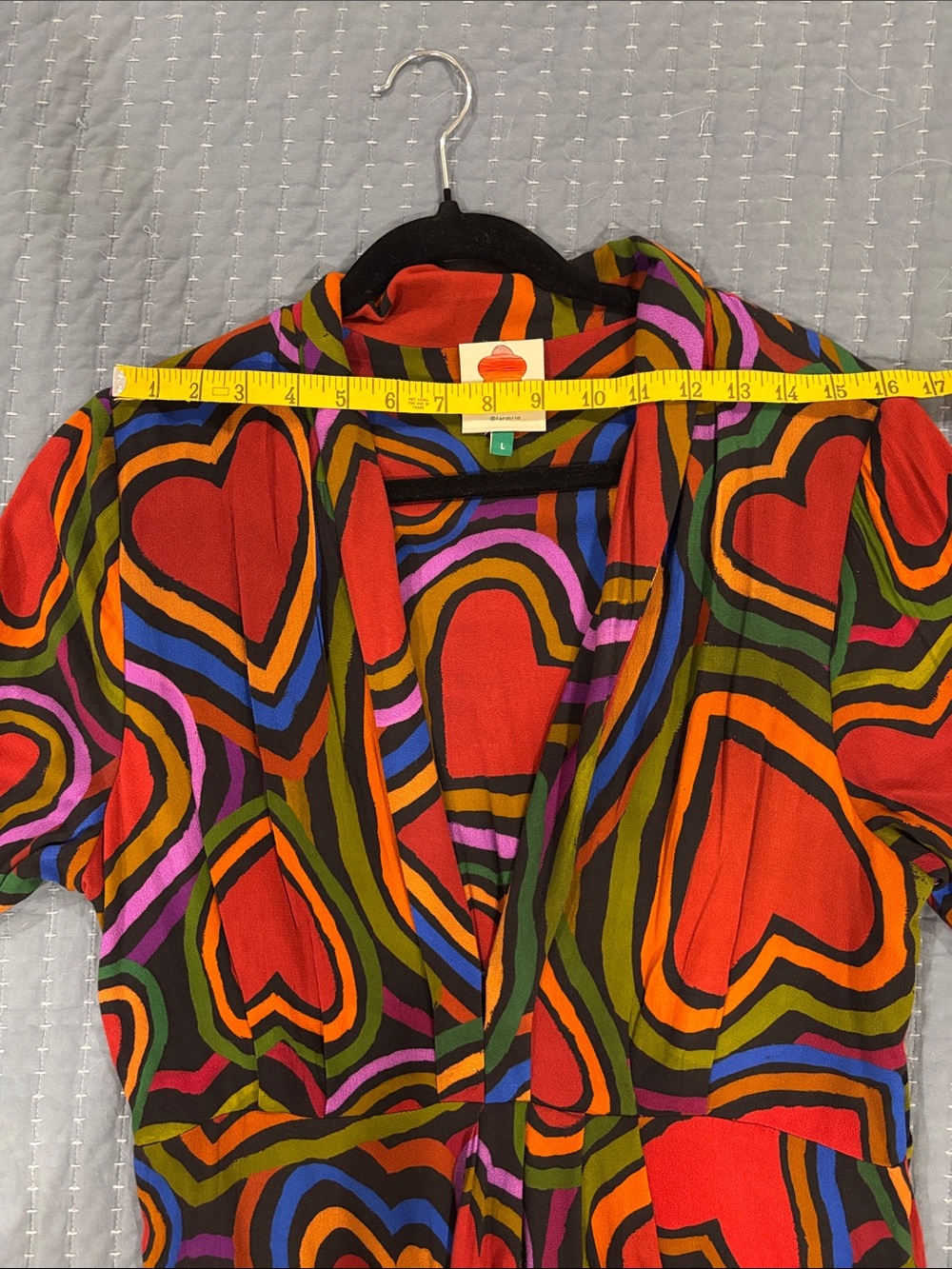 FARM Rio Red Multicolor Heart Midi Dress - Picture 9 of 10